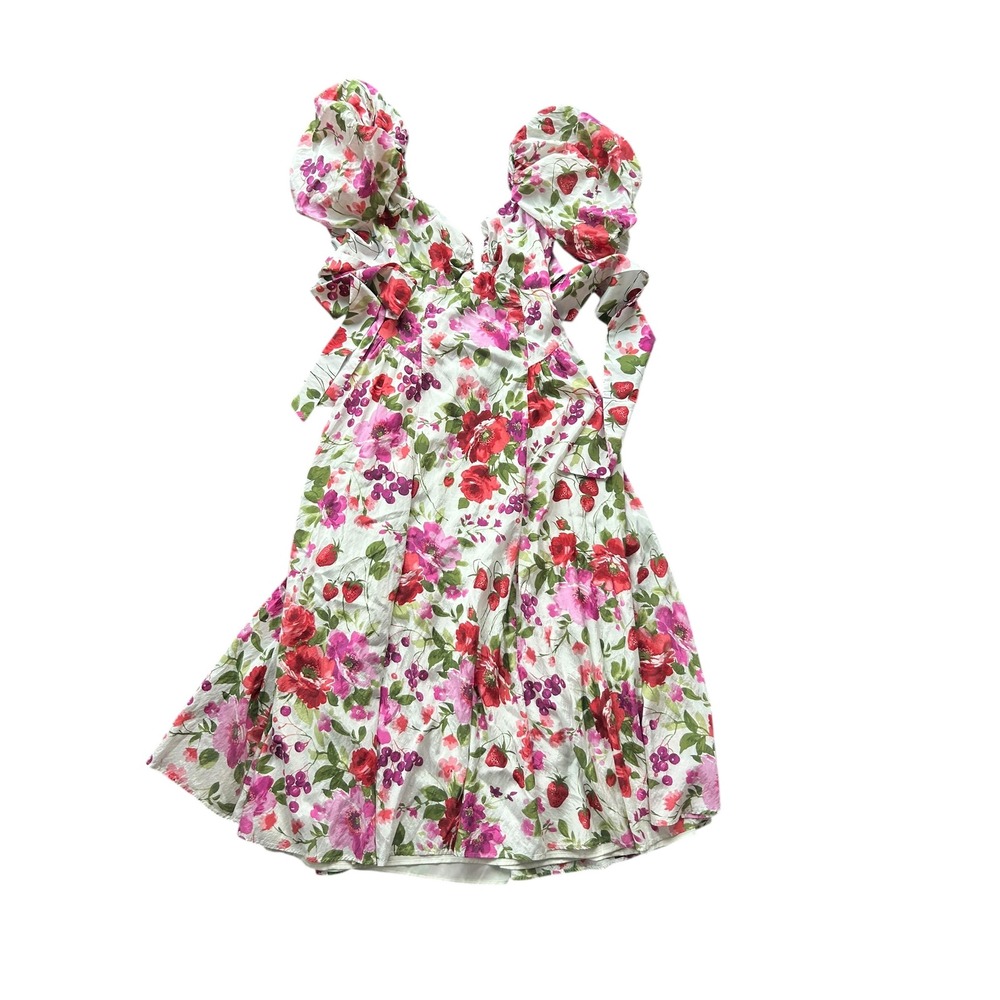 Abercrombie & Fitch Floral Midi Dress - Red and Pink - Picture 4 of 10